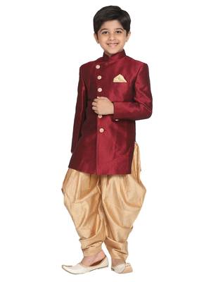  Maroon And Rose Gold Indowestern Set 1