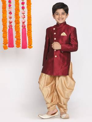  Maroon And Rose Gold Indowestern Set 2