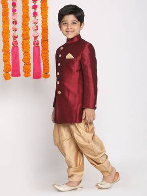  Maroon And Rose Gold Indowestern Set 3