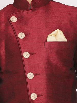  Maroon And Rose Gold Indowestern Set 5