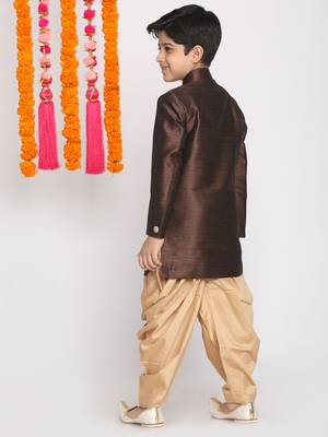  Coffee And Rose Gold Indowestern Set 4