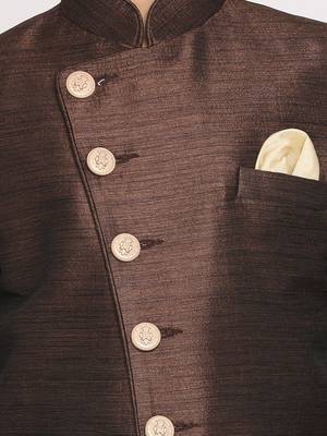  Coffee And Rose Gold Indowestern Set 5