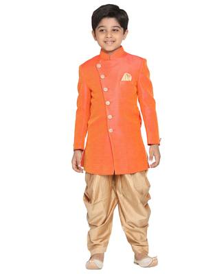  Orange And Rose Gold Indowestern Set 1