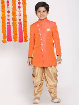  Orange And Rose Gold Indowestern Set 2