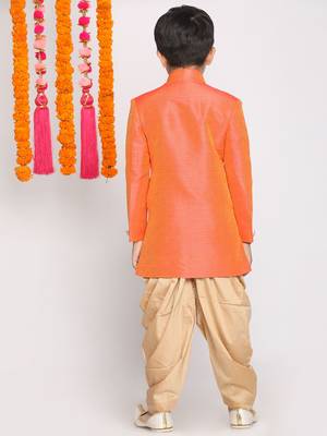  Orange And Rose Gold Indowestern Set 4