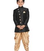  Black And Rose Gold Indowestern Set