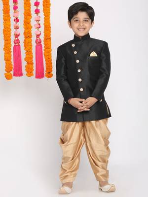 Black And Rose Gold Indowestern Set 2