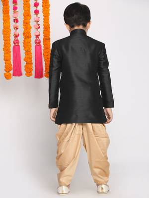  Black And Rose Gold Indowestern Set 4