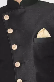  Black And Rose Gold Indowestern Set