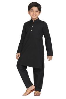 Boys' Black Kurta Pyjama Set