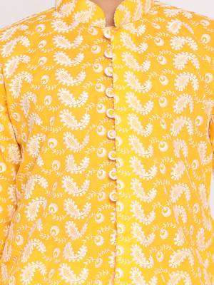  Orange And White Kurta Pyjama Set 5