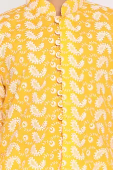  Orange And White Kurta Pyjama Set