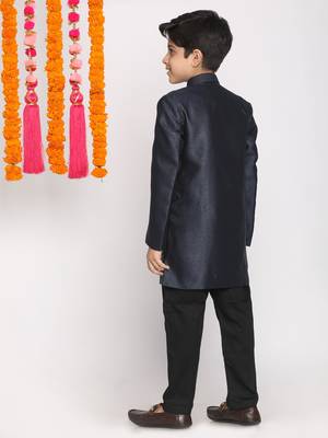  Navy Blue And Black Indowestern Set 4