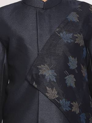  Navy Blue And Black Indowestern Set 5