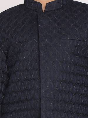  Navy Blue And Black Indowestern Set 4