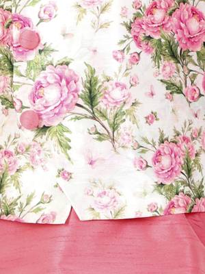  Floral Printed Jacket, Kurta And Pyjama Set 5