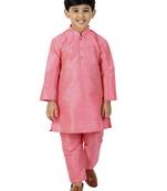 Boys' Pink Kurta Pyjama Set