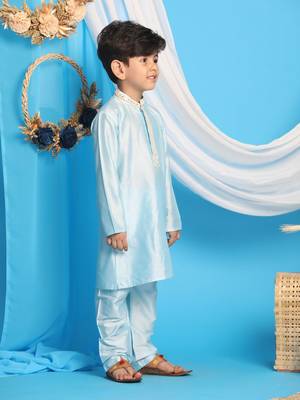  Aqua Kurta And Pyjama 3