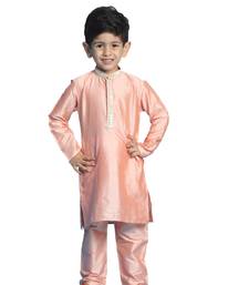 Boys' Pink Kurta And Pyjama