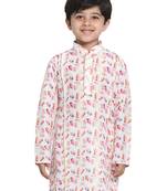 Multicolored-Base-White Kurta