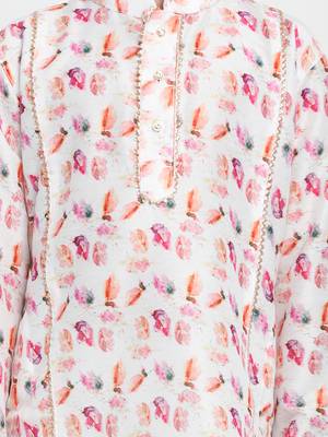 Multicolored-Base-White Kurta 5