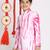 Pink printed cotton boys-kurta