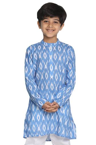 VASTRAMAY Boys' Aqua Kurta