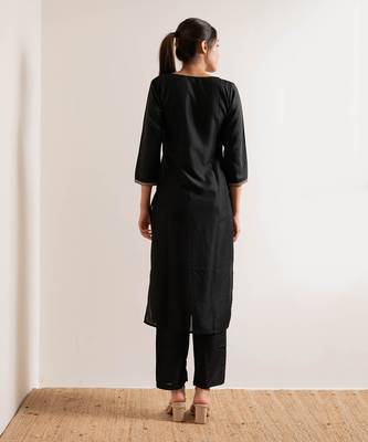 Black Zeenat Straight Fit  Suit Set 7