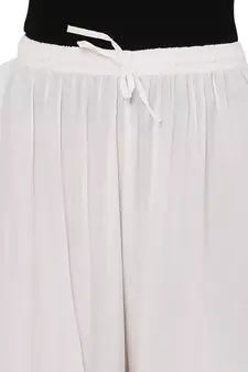 White Ravishing Trendy Star Design Mirror Plazzo/Plazo with Elastic Drawstring (Free Size)