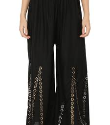 Black Ravishing Trendy Star Mirror Plazzo/Plazo with Elastic Drawstring (Free Size)