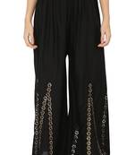 Black Ravishing Trendy Star Mirror Plazzo/Plazo with Elastic Drawstring (Free Size)