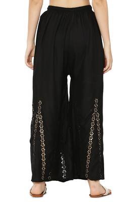 Black Ravishing Trendy Star Mirror Plazzo/Plazo with Elastic Drawstring (Free Size) 4