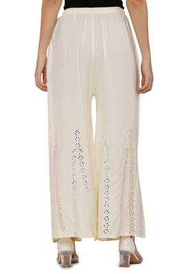 Cream Ravishing Trendy Star Mirror Plazzo/Plazo with Elastic Drawstring (Free Size) 4