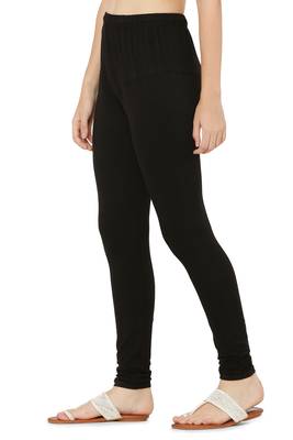 Black Solid Churidar Leggings soft cotton and comfort with stylish (Free Size) 3