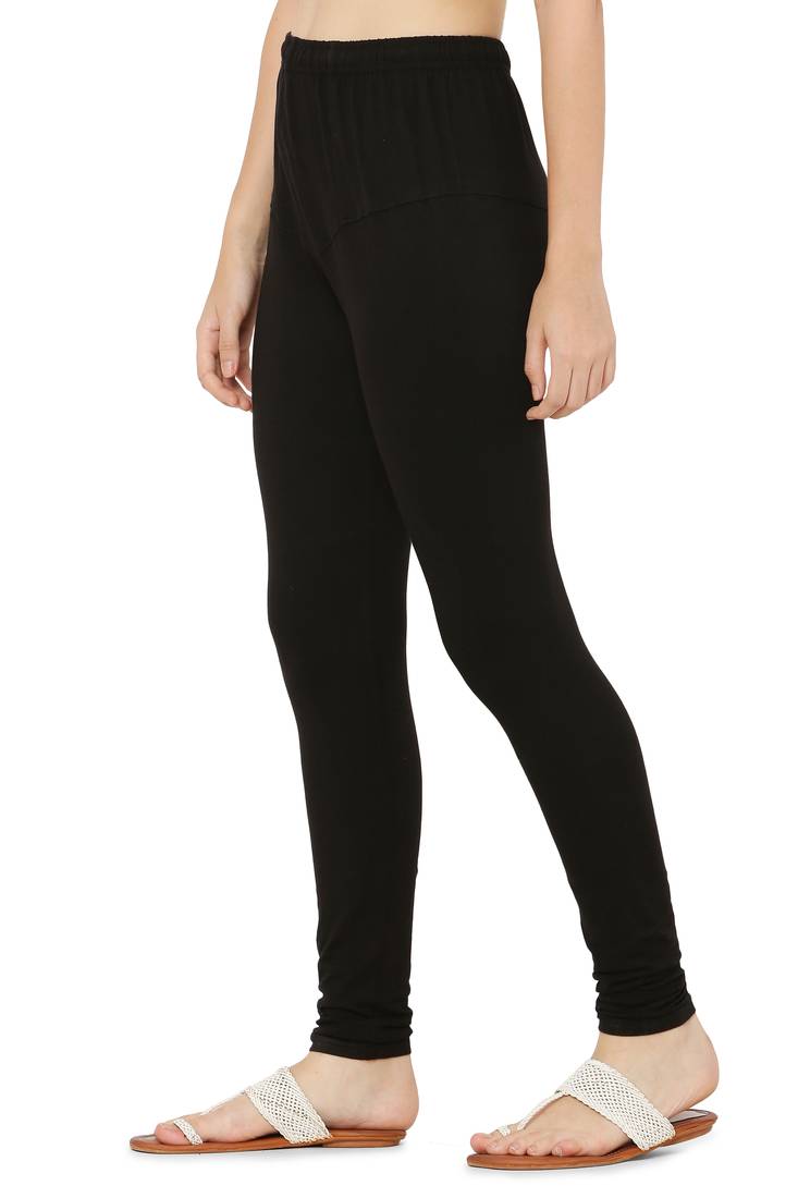 Black Solid Churidar Leggings soft cotton and comfort with stylish (Free Size)