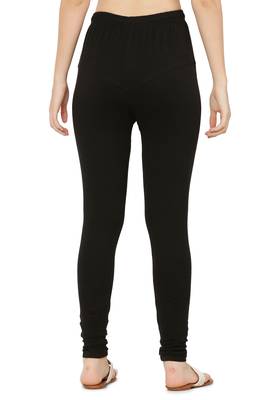 Black Solid Churidar Leggings soft cotton and comfort with stylish (Free Size) 4