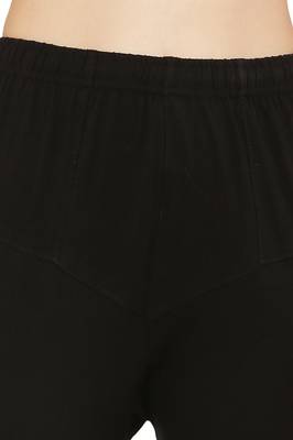 Black Solid Churidar Leggings soft cotton and comfort with stylish (Free Size) 6