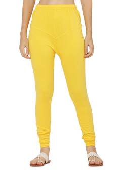 Yellow Solid Churidar Leggings soft cotton and comfort with stylish (Free Size)