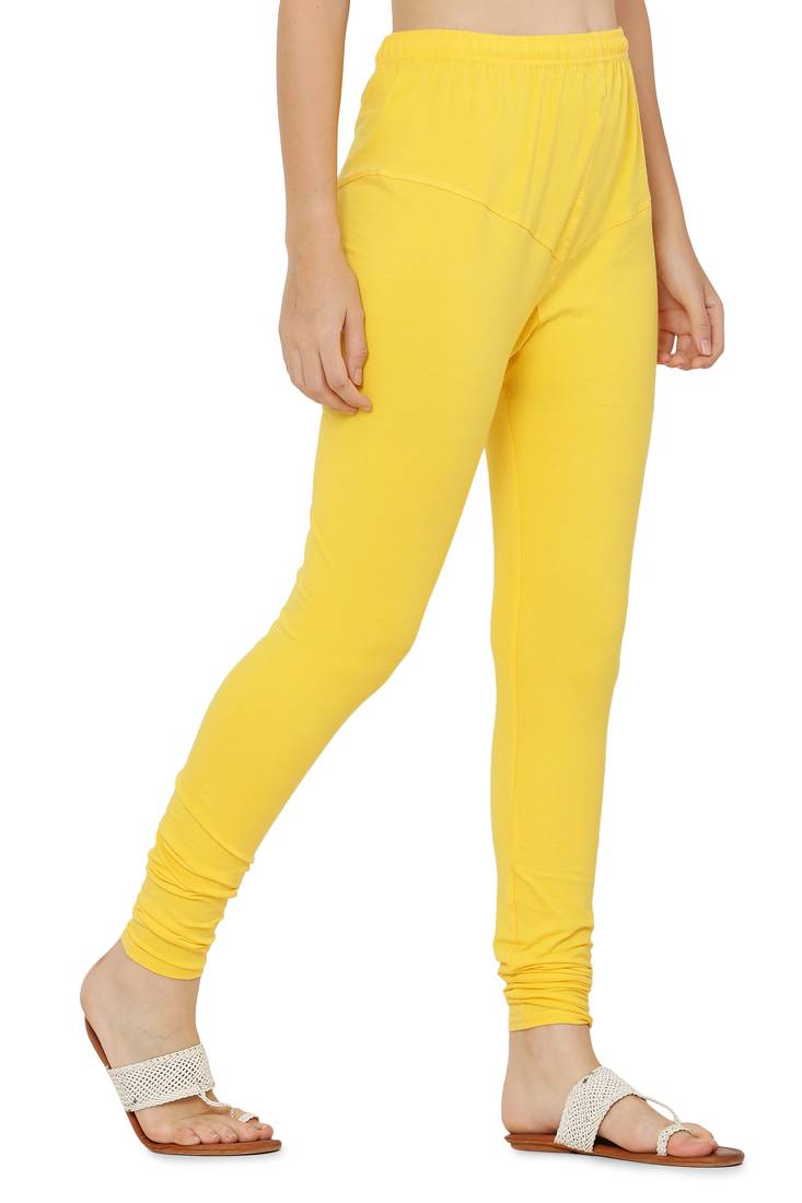 Yellow Solid Churidar Leggings soft cotton and comfort with stylish (Free Size)