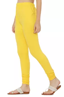 Yellow Solid Churidar Leggings soft cotton and comfort with stylish (Free Size)