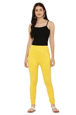 Yellow Solid Churidar Leggings soft cotton and comfort with stylish (Free Size) 5