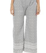 Grey Color Thread Chikankari Cotton Plazzo Pant (Free Size)