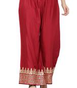 Women's Gota Design Palazzo Pant Maroon Color Rayon Fabric (Free Size)