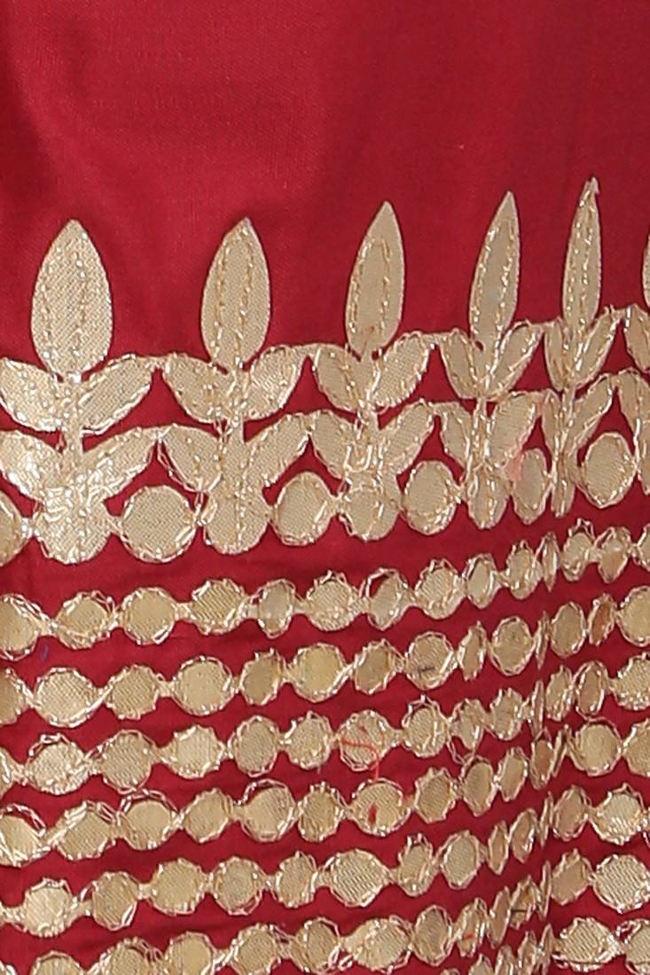 Women's Gota Design Palazzo Pant Maroon Color Rayon Fabric (Free Size)