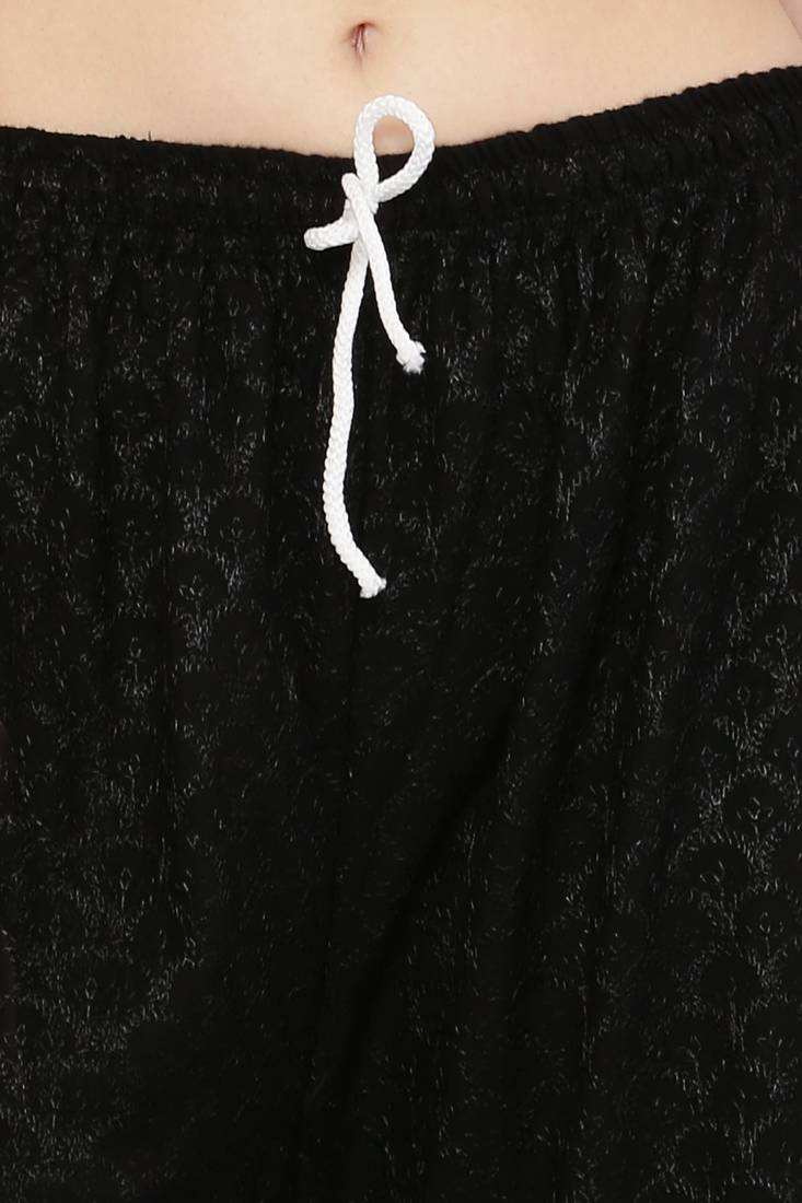 Wome's Full Chiken/Chikankari Relaxed Palazzo pant Black Color (Free Size)