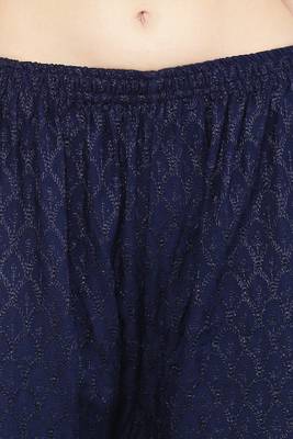 Wome's Full Chiken/Chikankari Relaxed Palazzo pant Navy Blue Color (Free Size) 6