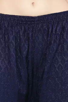 Wome's Full Chiken/Chikankari Relaxed Palazzo pant Navy Blue Color (Free Size)