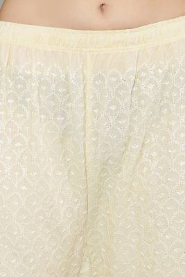 Wome's Full Chiken/Chikankari Relaxed Palazzo pant Cream Color (Free Size) 6