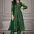 Designer Fancy Party Wear Straight Green Net Salwar Suit Semi Stitched