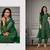 Designer Fancy Party Wear Straight Green Net Salwar Suit Semi Stitched